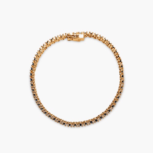 Bransoletka tenisowa Luminy 3,2mm: złoto, czarne diamenty